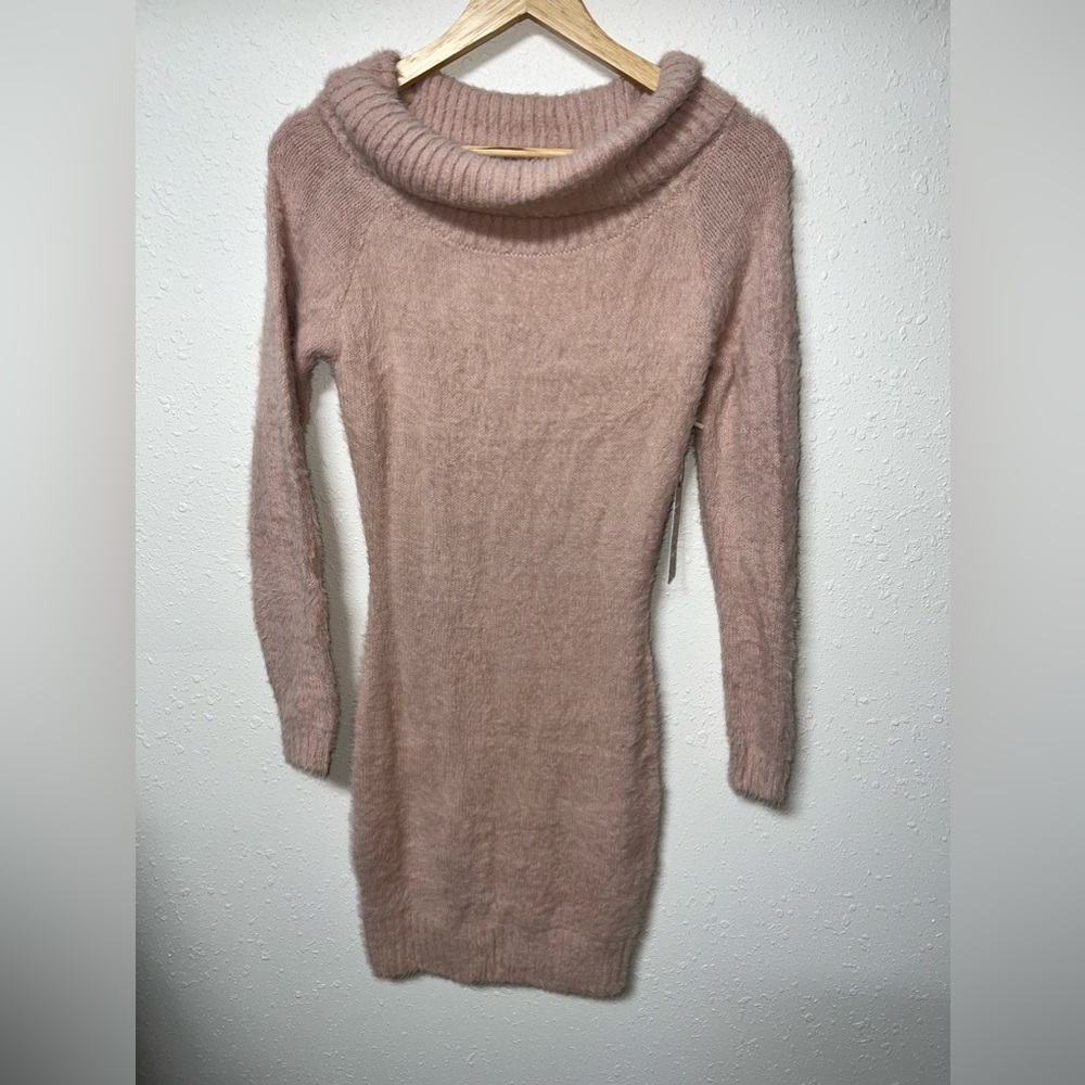 Iris Pink Cowl Neck‎ Mini Sweater Dress Women’s Size Large